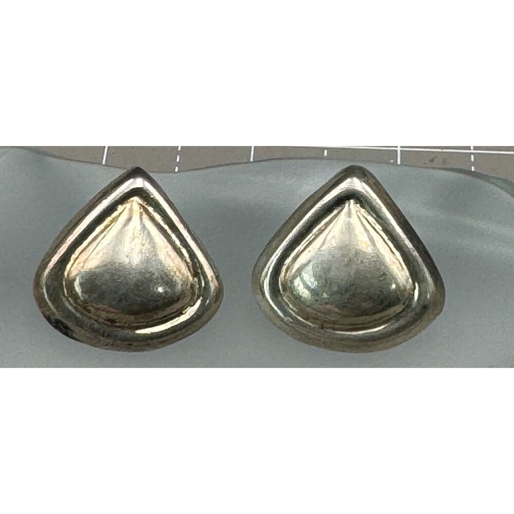 Mexican Minimalist D' Escorcia Sterling Silver Two Demential Triangular Post Ear